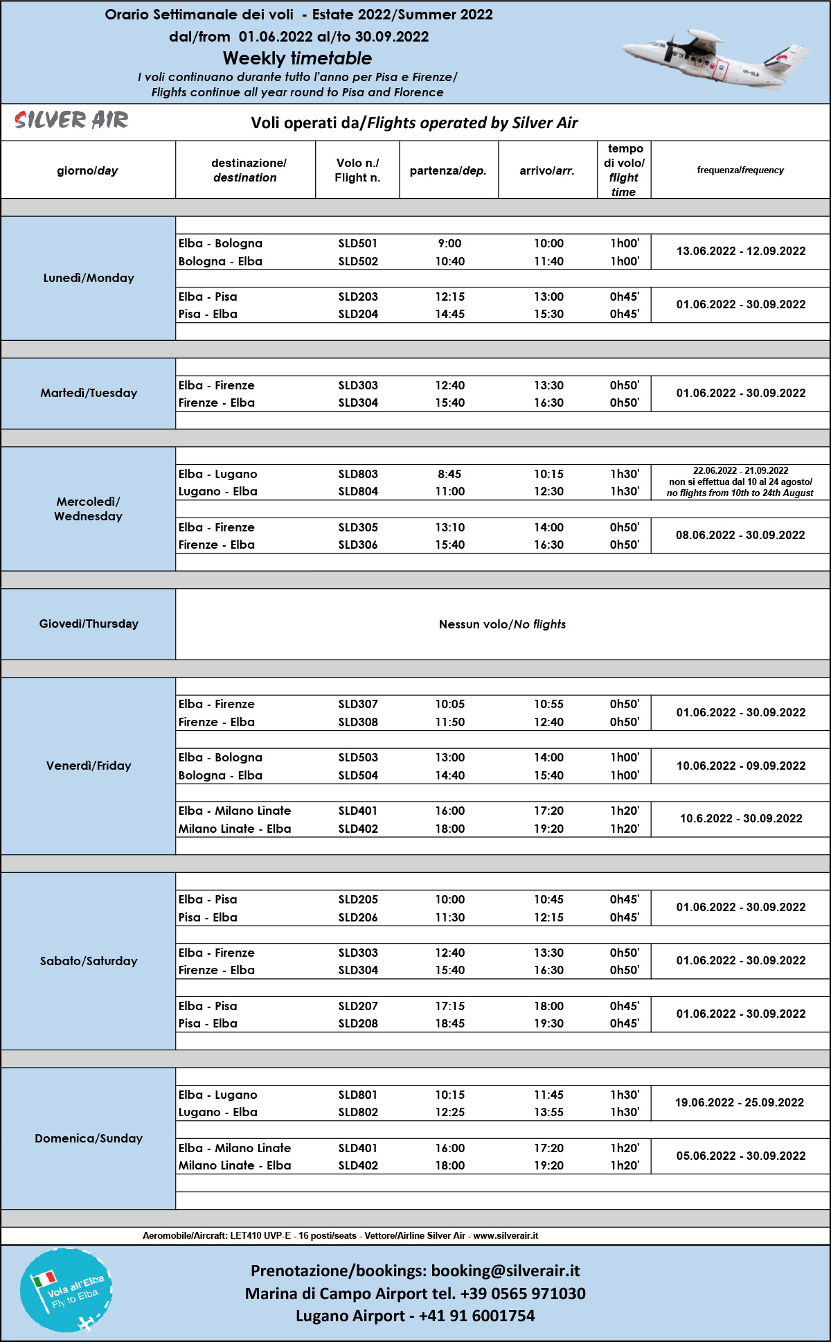 General Time Table_weekly Silver Air SUM22 01.06 - 30.9 easy